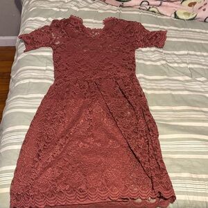 Rue21 Lace Dress in Deep Rose